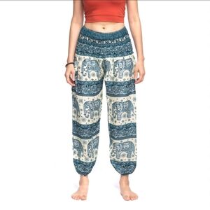 Bohemian Elephant Print Harem Pants